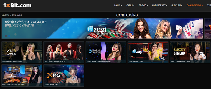 1xbit casino bölümü