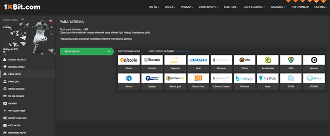 1xbit bitcoin para yatırma