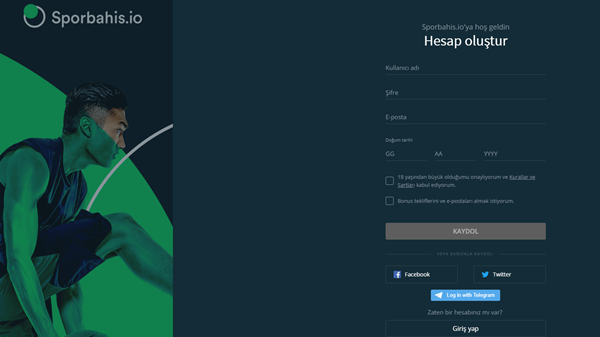 Sporbahis.io Üyelik ve Hesap Açma
