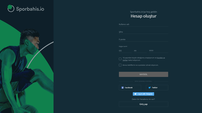 sporbahis.io üyelik sayfası