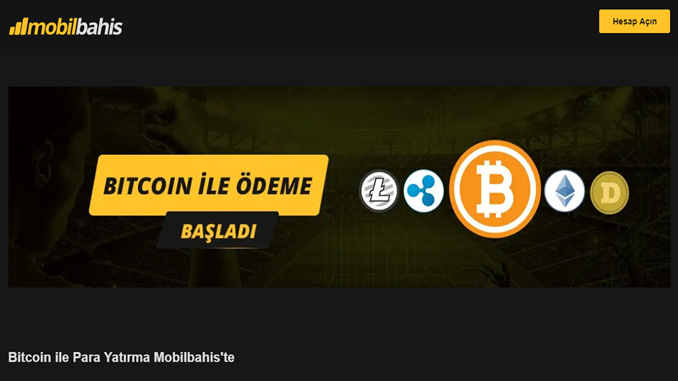 Mobilbahis bitcoin ile ödeme