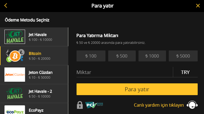 Mobilbahis bitcoin ile para yatırma