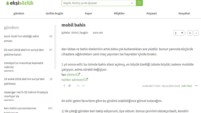 Mobilbahis Ekşisözlük yorumları