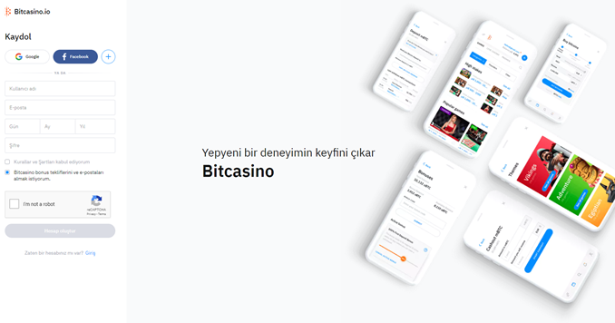 bitcasino üyelik açma