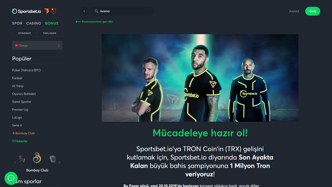 Sportsbet.io’dan 1 Milyon TRX Kazanma Fırsatı